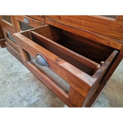 266 - Solid Wood Apothecary Style Sideboard / Chest of Drawers, with 9 x Drawers, Each with Glazed Front P... 