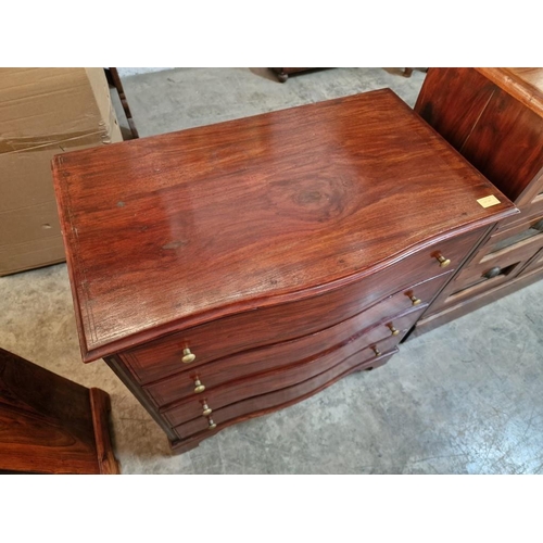 267 - Solid Wood 4-Drawer Bow Fronted Chest of Drawers with Brass Handles, (Approx. 76 x 45 x 78cm)