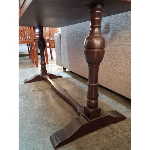 273 - Classical Style Dark Wood Sofa Table / Console Table with 2-Drawers Overed Turned Legs, (Approx. 118... 