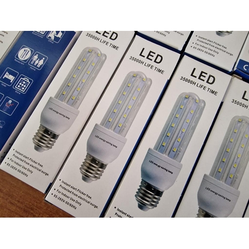 466 - 14 x LED Energy Saving Lamps / Light Bulbs; 35000H Life Time, 9w, E27, 3000k, Unused in Boxes, (14)