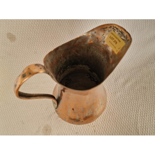 276 - Antique Hand Made Metal Jug with Copper Finish, (Approx. H: 30cm)