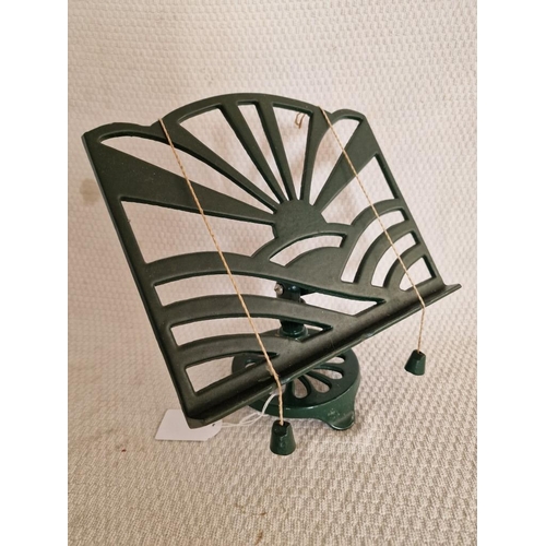 277 - Vintage Cast Iron, Green Finish, Recipe / Book Stand, Adjustable Angle