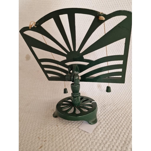 277 - Vintage Cast Iron, Green Finish, Recipe / Book Stand, Adjustable Angle