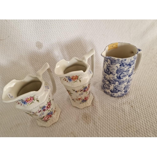 281 - Pair of Decorative Victorian Style Porcelain Jugs with Floral Pattern, Together with 'Abbey Ceramics... 