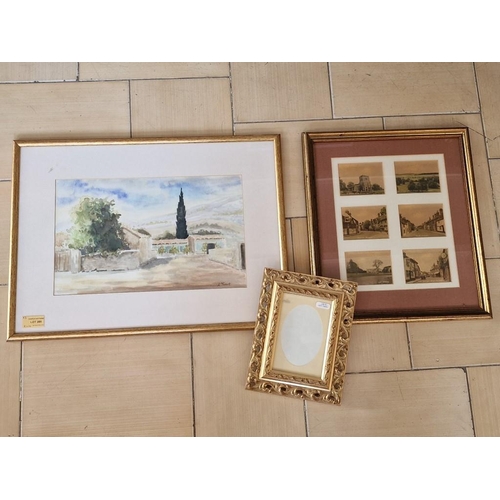 285 - Framed Water Colour Painting of Rural Buildings, Signed 'L Twort', Together with Framed Set of 6 x V... 