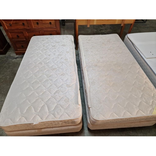 290 - Pair of Twin Beds / 2 x Single Beds with Zip & Link Gevorest Orthopaedic Firm Mattresses, (Approx. 9... 