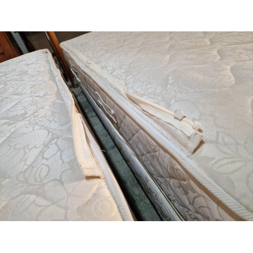 290 - Pair of Twin Beds / 2 x Single Beds with Zip & Link Gevorest Orthopaedic Firm Mattresses, (Approx. 9... 