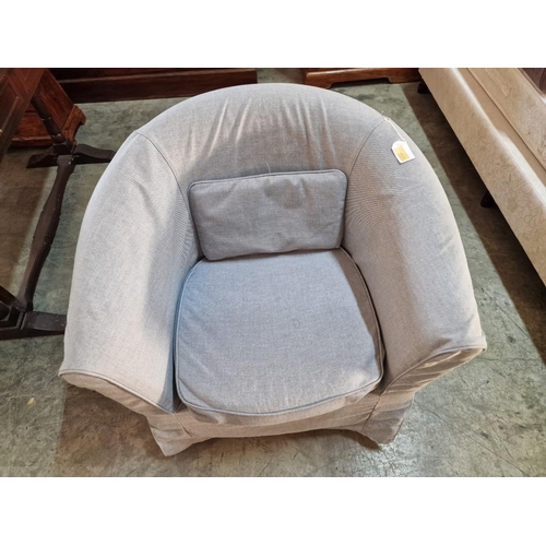 291 - Arm Chair / Tub Seat with Grey Removable Fabric Cover