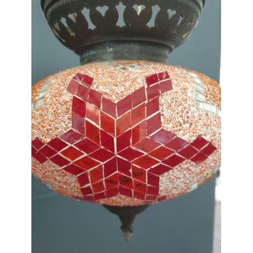 335 - Middle Eastern mosaic and metal hanging light shade (Without light)