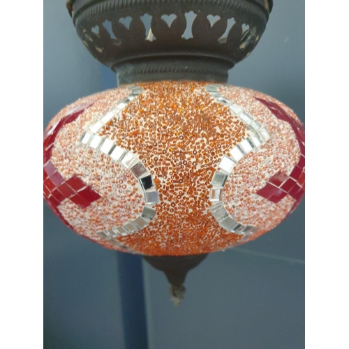 335 - Middle Eastern mosaic and metal hanging light shade (Without light)