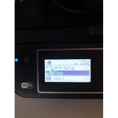 339 - Epson Workforce wi-fi colour inkjet printer with very large collection of unused ink cartridges. (ba... 