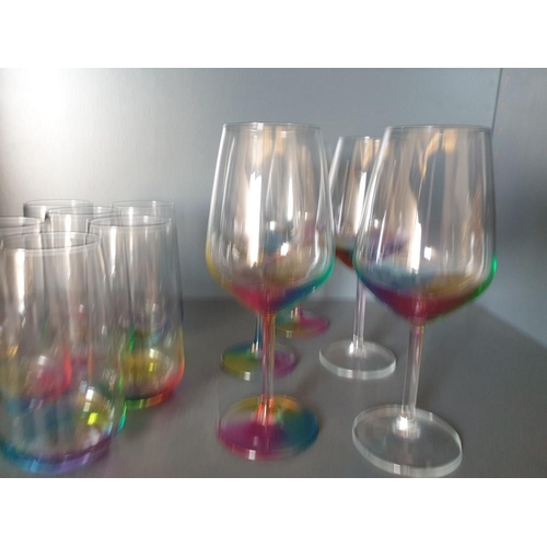 85 - Collection of coloured glasses (15)