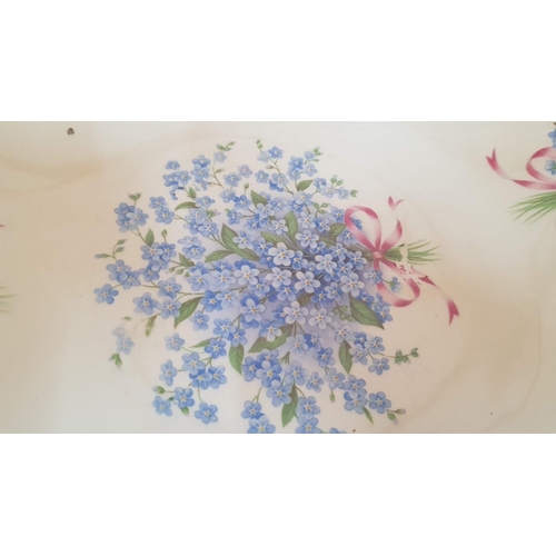 131 - Victorian Style Jug and Wash Bowl, (Ø: 38cm, H: 30cm), Transferware with Bouquets of 'Forget Me Nots... 