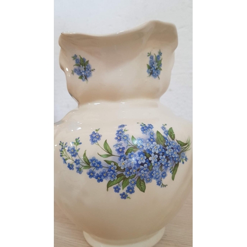 131 - Victorian Style Jug and Wash Bowl, (Ø: 38cm, H: 30cm), Transferware with Bouquets of 'Forget Me Nots... 