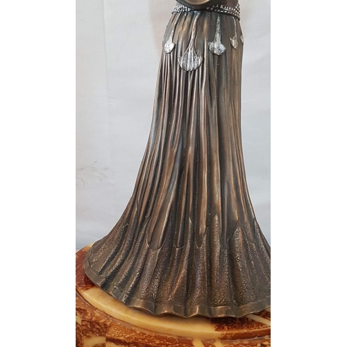 14 - Art Nouveau style ‘Exotic Dancer’ on heavy plinth after Demetre H. Chiparus – 52cm high inc plinth