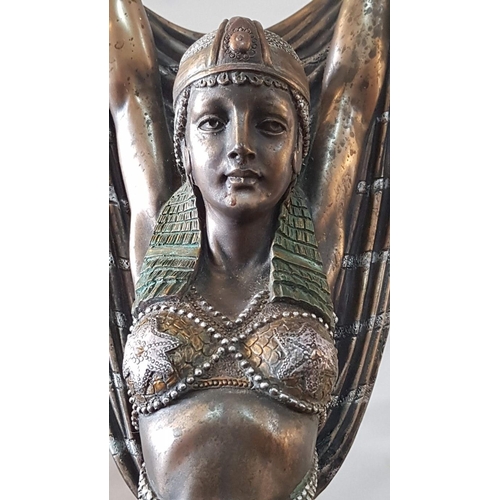 14 - Art Nouveau style ‘Exotic Dancer’ on heavy plinth after Demetre H. Chiparus – 52cm high inc plinth