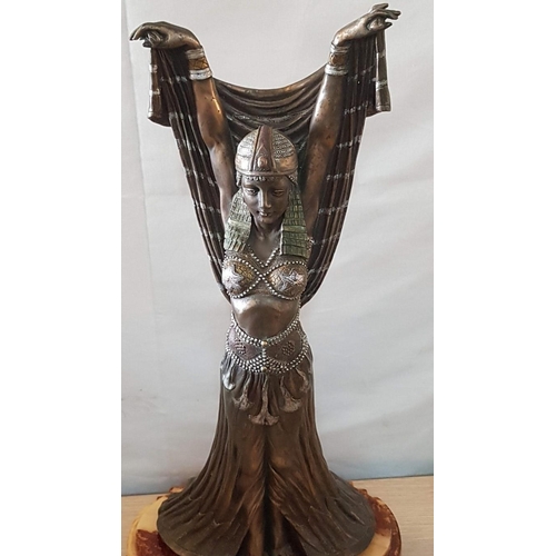 14 - Art Nouveau style ‘Exotic Dancer’ on heavy plinth after Demetre H. Chiparus – 52cm high inc plinth