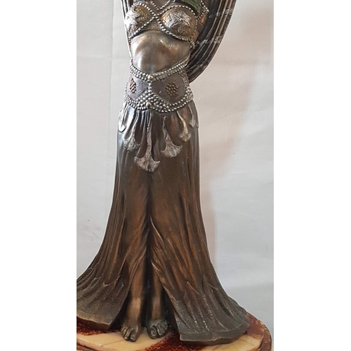 14 - Art Nouveau style ‘Exotic Dancer’ on heavy plinth after Demetre H. Chiparus – 52cm high inc plinth