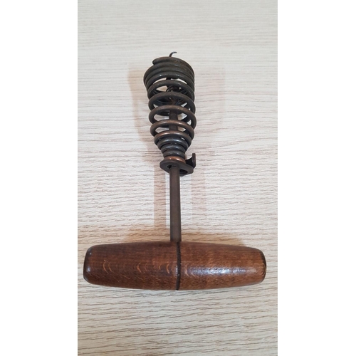 181 - Spring Loaded Corkscrew, Retro Design, Made in Germany, with Mahogany Style Handle and Original Box