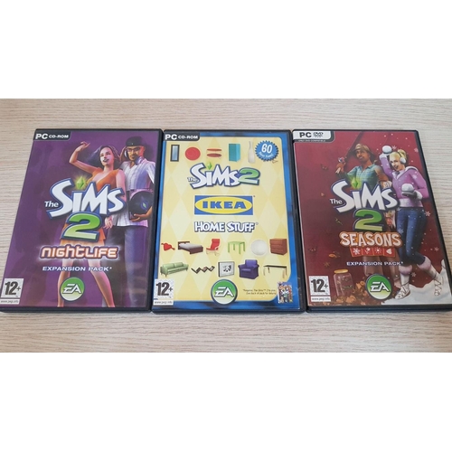 184 - 'The SIMS 2' Collection of 15 x PC CD-ROM Games, Incl. Festive Holiday Stuff, University, Ikea Home ... 