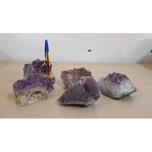 191 - Collection of Amethyst Quartz Crystals, (Approx. 2 x Pcs 450g, and 3 x Pcs 630g, Ranging from 6cm-10... 