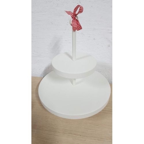 249 - IKEA 'Vinterfint' White Metal Cake Stand, (Approx. Ø: 33cm)