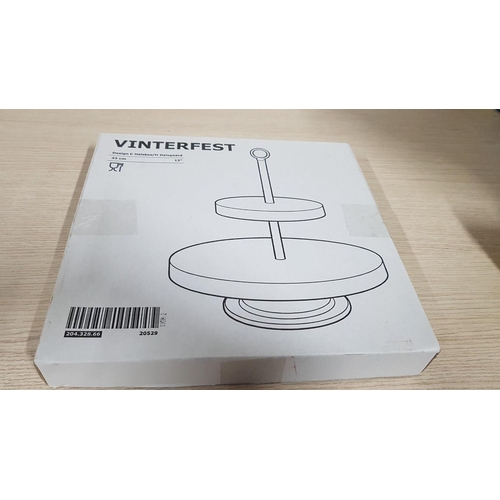 249 - IKEA 'Vinterfint' White Metal Cake Stand, (Approx. Ø: 33cm)