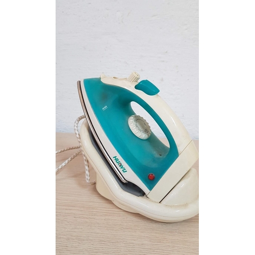 251 - Vax Steam Travel Iron, (Model: 1-2-29-03-005), with Cover and 'Huayu' Steam Iron, (Model: YPF-3002A,... 