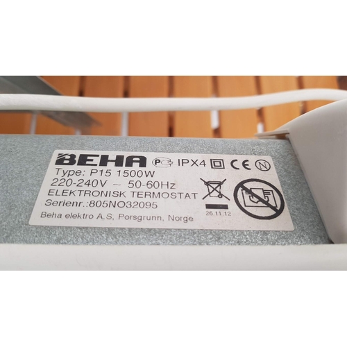 327 - Beha Wall Panel Electronic Thermostat Heater, IPX4, Type P15 1500W, (Approx. 116 x 41cm), * Basic Te... 