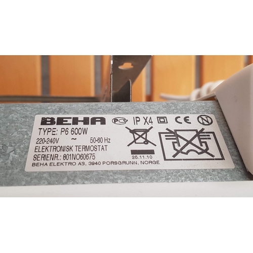 328 - Beha Wall Panel Electronic Thermostat Heater, IPX4, Type P6 600W, (Approx. 55 x 41.5cm), * Basic Tes... 