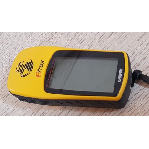 376 - Yellow Garmin eTrex Hand Held GPS Personal Navigator (Untested)