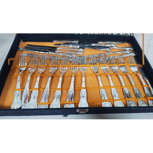 384 - Retro Cutlery, Full 12-Place Set and Serving Cutlery, (Approx. 50 Pieces) in Classic Decorative Hand... 