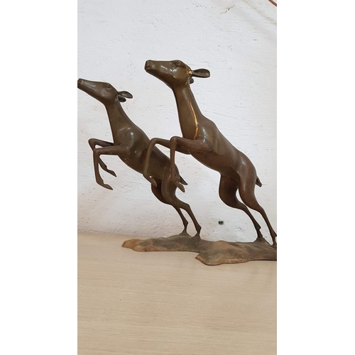 387 - Art Deco 'Running Fawn (Deer)' Sculpture, Probably Bronze, (Approx. 50 x 38cm)