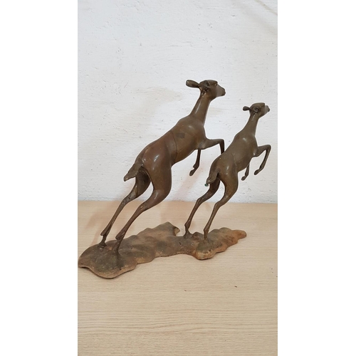 387 - Art Deco 'Running Fawn (Deer)' Sculpture, Probably Bronze, (Approx. 50 x 38cm)