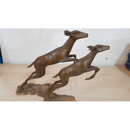 387 - Art Deco 'Running Fawn (Deer)' Sculpture, Probably Bronze, (Approx. 50 x 38cm)