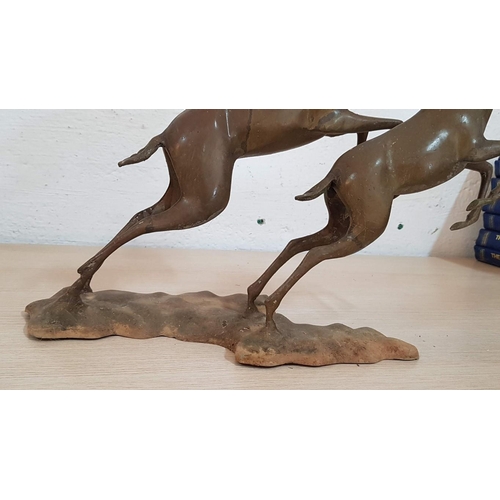 387 - Art Deco 'Running Fawn (Deer)' Sculpture, Probably Bronze, (Approx. 50 x 38cm)