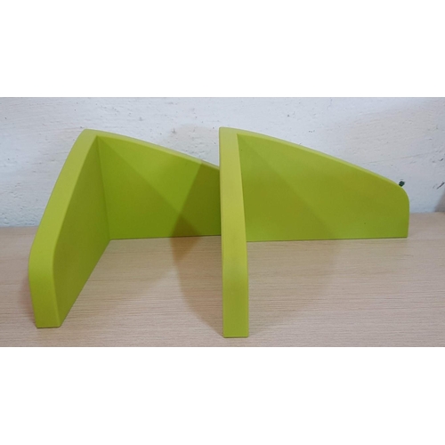 388 - Pair of IKEA 'Mammut' Plastic Wall Shelves in Kiwi Colour, (Approx. 33 x 21cm each)