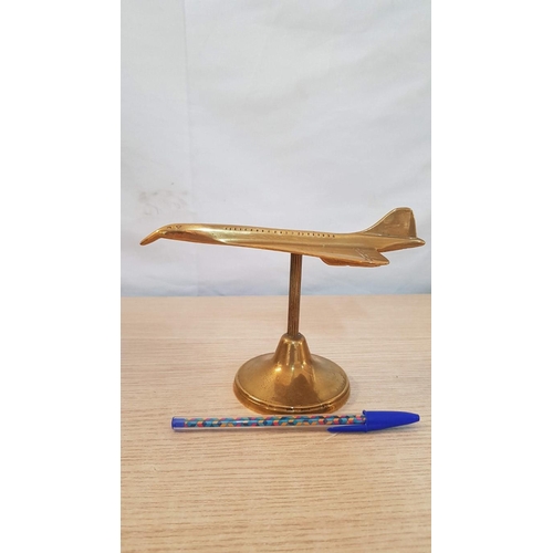 53 - Vintage brass ‘Concorde’ model circa 1970 – 18 cm high