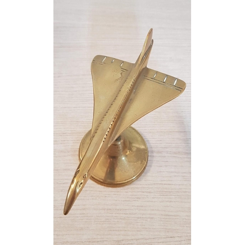 53 - Vintage brass ‘Concorde’ model circa 1970 – 18 cm high