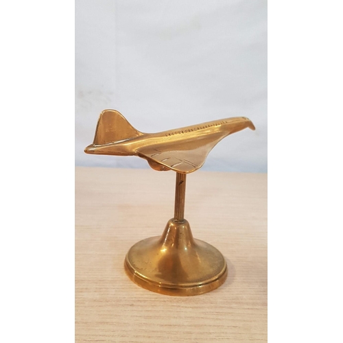 53 - Vintage brass ‘Concorde’ model circa 1970 – 18 cm high