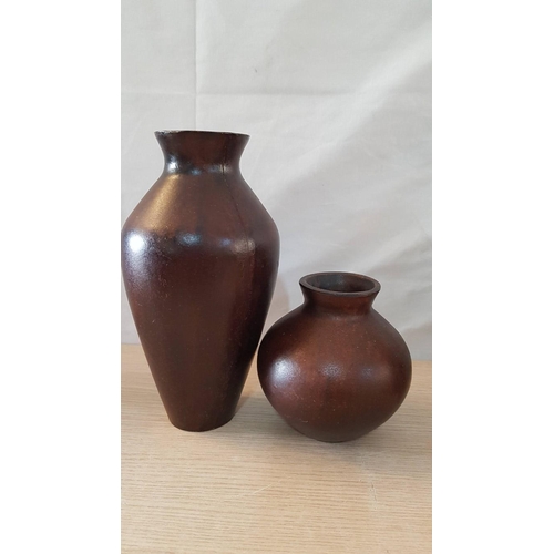 61 - 4 wooden vases – 28cm, 30cm, 16cm & 17cm