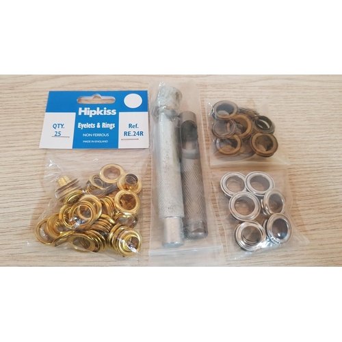 359 - Grommet Kit Set with Eyelet Kit Set (Gold, Silver and Brass Tone)