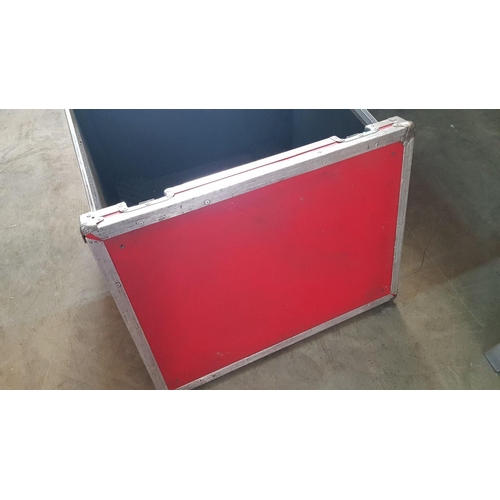 71 - Red, padded purpose built flight transport case with handles and clasps by Amptown Cases of Germany ... 