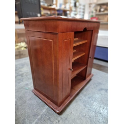 325 - Dark Cherry Wood TV Unit / Hi-Fi Cabinet with 2 x Opening Sides with CD Storage and Open Shelves / D... 