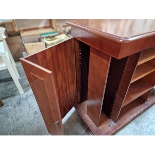 325 - Dark Cherry Wood TV Unit / Hi-Fi Cabinet with 2 x Opening Sides with CD Storage and Open Shelves / D... 