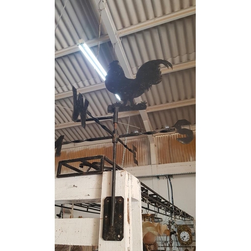 219 - Metal Rooster Weathervane, Black Finish, (Approx. 78 x 62cm)