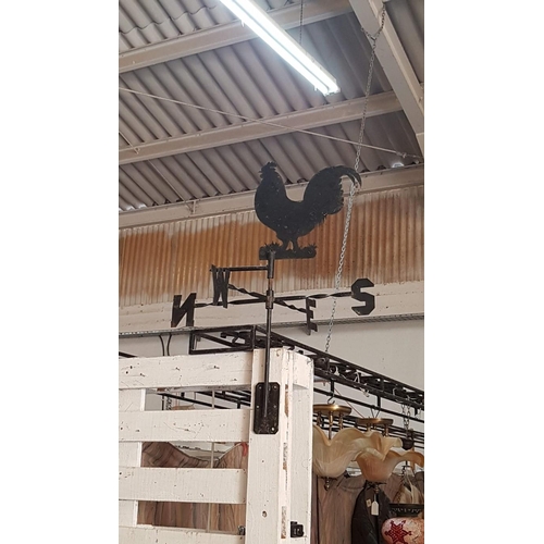 219 - Metal Rooster Weathervane, Black Finish, (Approx. 78 x 62cm)