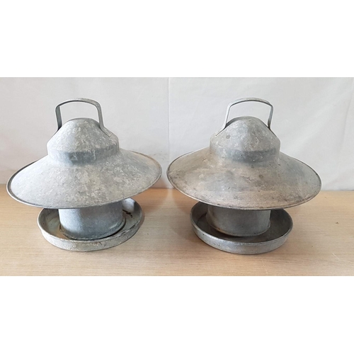 341 - Heritage Galvanised Poultry Feeders (2) and Drinker (1)