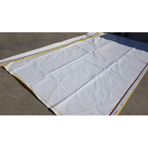 343 - Large 8m x 2.75m Tarpaulin (White One Side, Advertisement on Other Side)