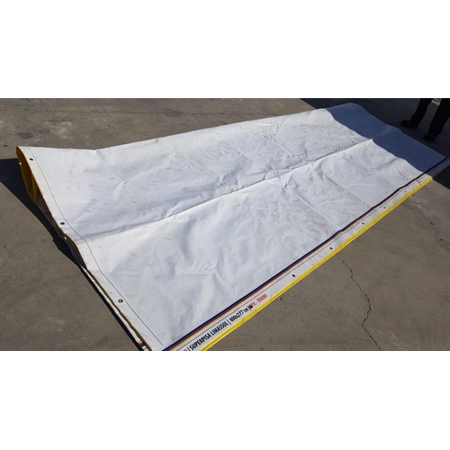 343 - Large 8m x 2.75m Tarpaulin (White One Side, Advertisement on Other Side)